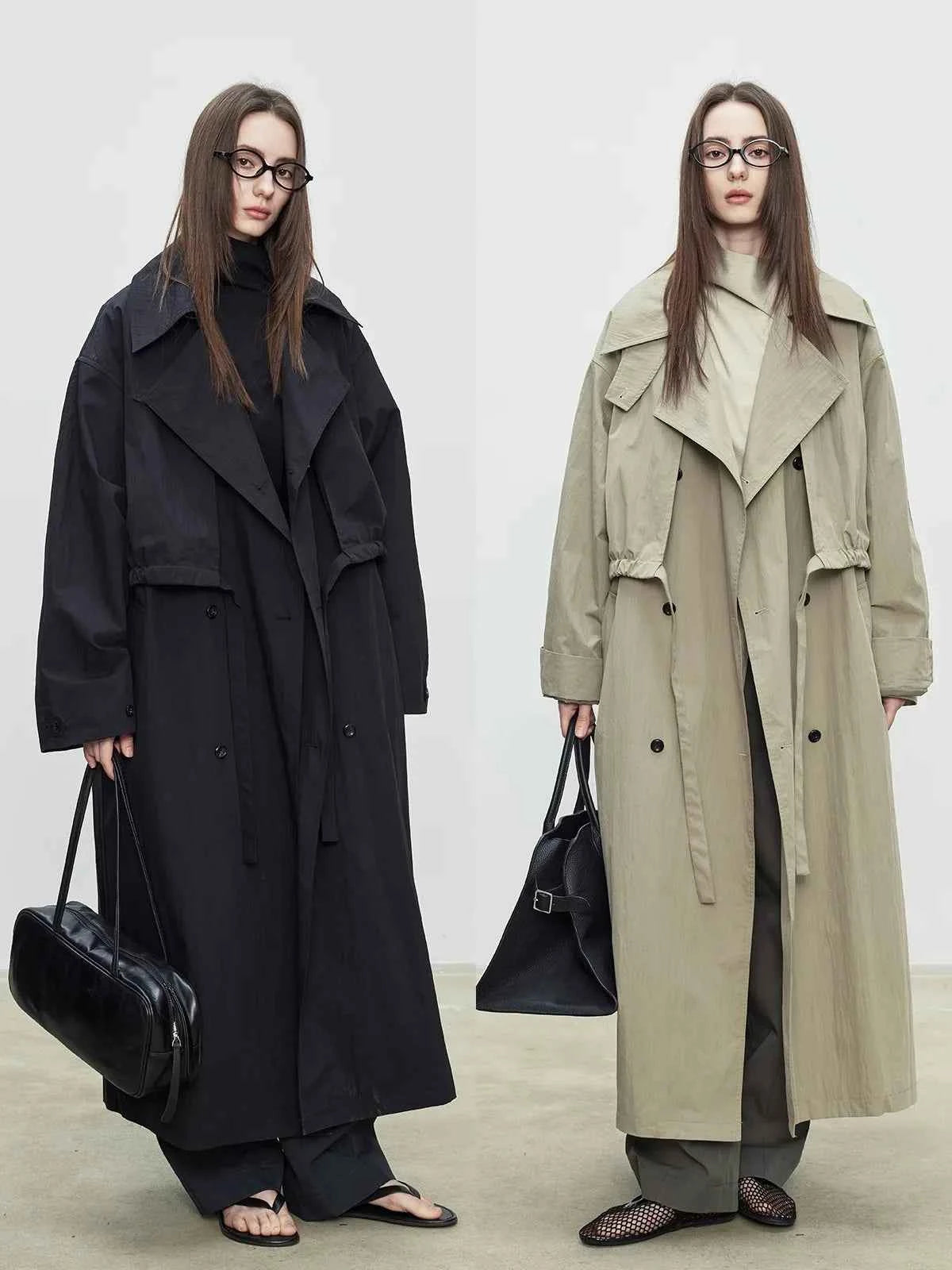 Trench Coat Cáqui Oversized Feminino — Elegância Atemporal