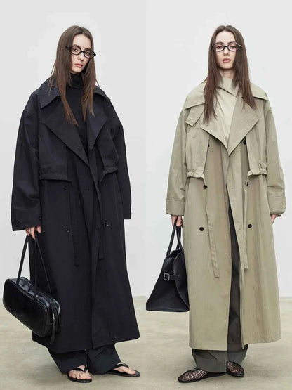 Trench Coat Cáqui Oversized Feminino — Elegância Atemporal