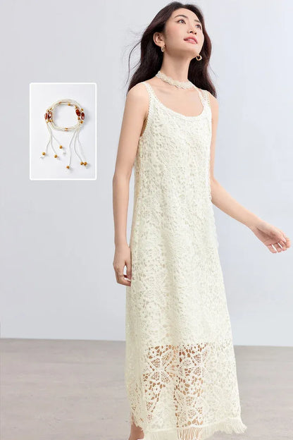 Vestido Longuinho de Renda Belle Époque – Leveza e Sofisticação Natural