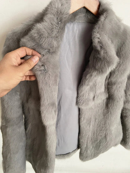 Casaco Feminino de Pele de Coelho Fancy Margaux