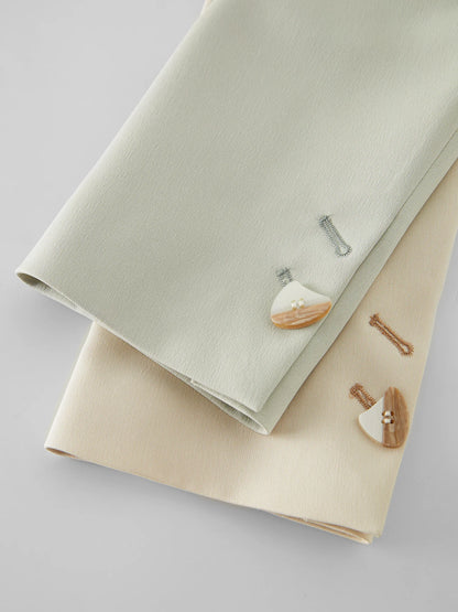 Fsle versátil estilo elegante blazer jaqueta para mulher 2025 nova chegada design exclusivo escritório solto topo verde chique casaco 25fs11075