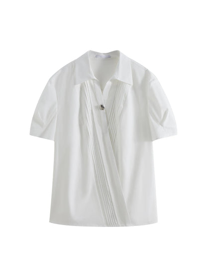Camisa Minimalista Feminina em Lyocell e Algodão - AlmaChic