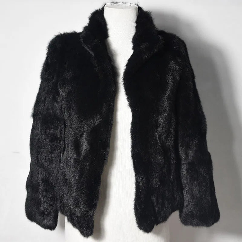 Casaco Feminino de Pele de Coelho Fancy Margaux