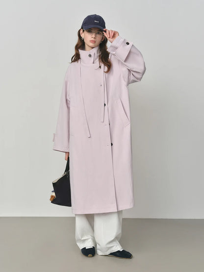 Trench Coat Feminino Camille — Oversized Clássico para Meia-Estação
