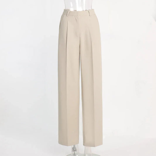 Calça Alfaiataria Feminina Lady City Cintura Alta Caqui