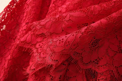 Vestido de Renda Midi Elegante Valentina Rubra