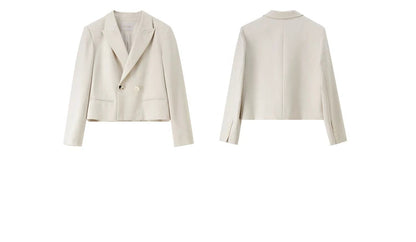 Sentubila blazer e calças terno 2025 acolchoado ombro superior calças de perna larga senhora define feminino trabalho wear 2 peça set153ze1874