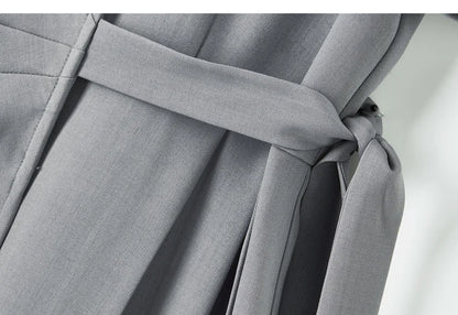 SENTUBILA vestido de verano 2025 mujer lugar de trabajo desplazamientos mangas abullonadas dobladillo Irregular atado cintura Cincher plisado vestidos Midi Q52LC0189