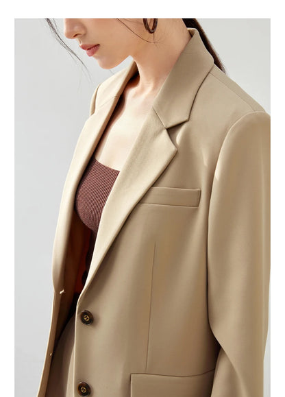 Sentubila textura solta casaco sob medida para mulher 2025 outono turn down collar escritório senhora trabalho negócios feminino blazer 143x56249