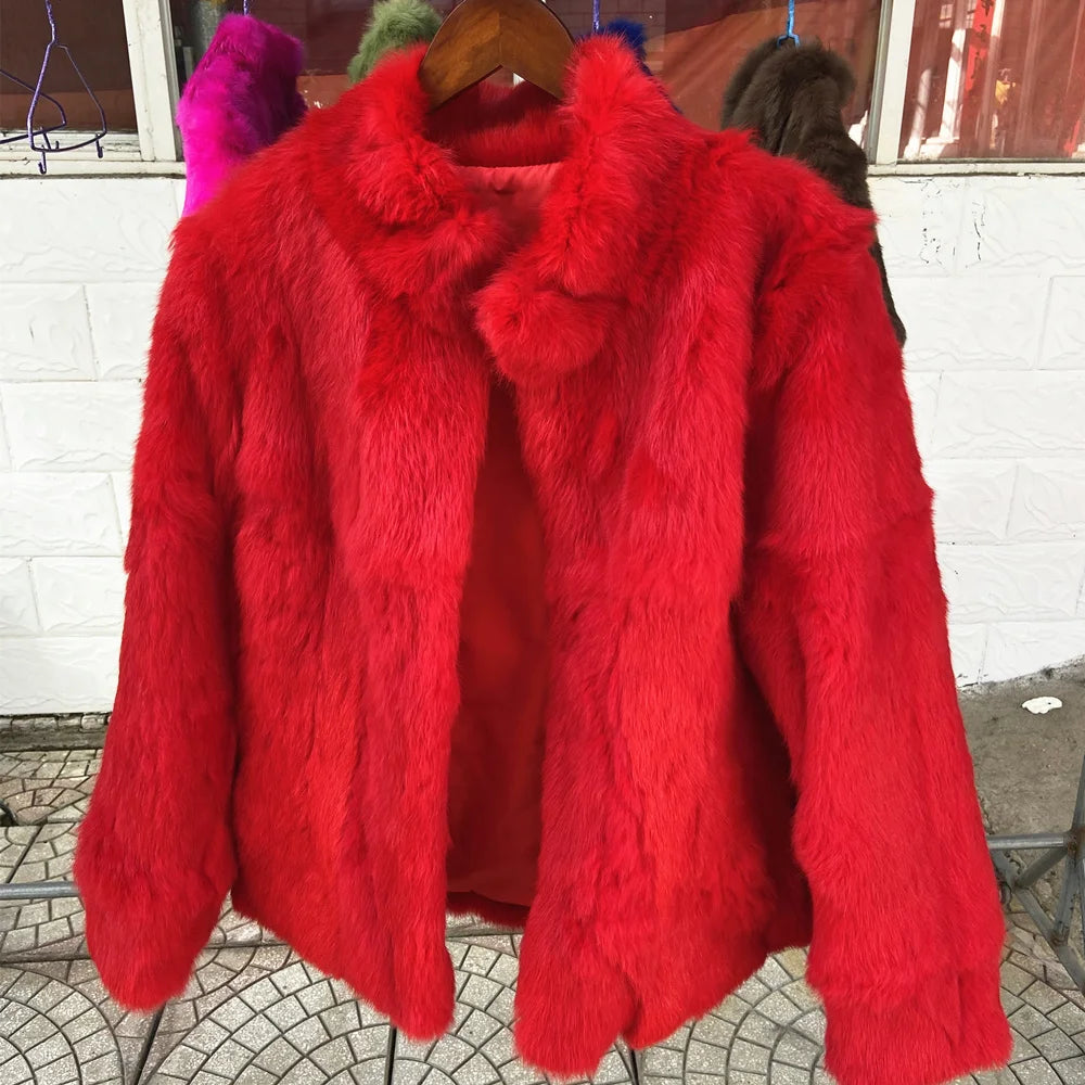 Casaco Feminino de Pele de Coelho Fancy Margaux