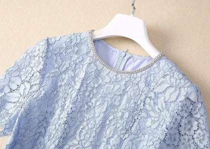 Vestido de Renda Midi Elegante Valentina Rubra