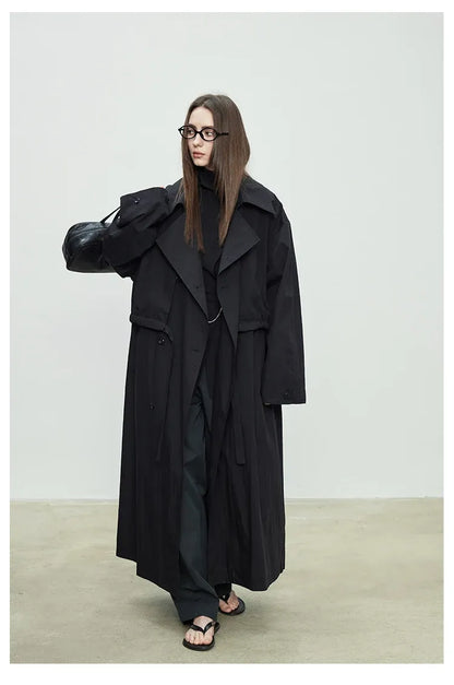 Trench Coat Oversized Feminino Camille — Estilo Europeu e Versatilidade Casual