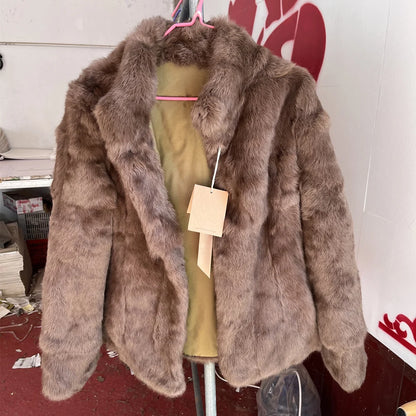 Casaco Feminino de Pele de Coelho Fancy Margaux