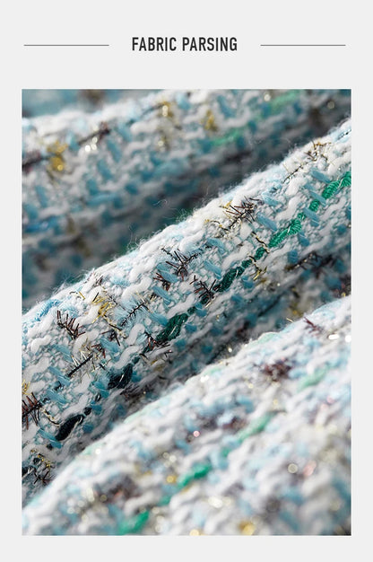 Sentubila recortado tweed jaqueta para mulher 2024 outono elegante moda outerwear o-pescoço casacos curtos roupas femininas 143w56772x