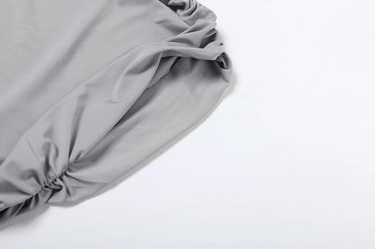 Estranho gato irregular ruched 2 peça conjunto feminino verão regatas + saias de fita lateral estiramento combinando casual simples roupas de rua
