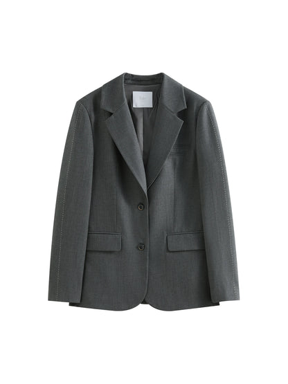 Fsle rosa cinza elegante estilo casual blazer jaqueta para mulher 2025 primavera novo design versátil streetwear chique outfits 25fs11224