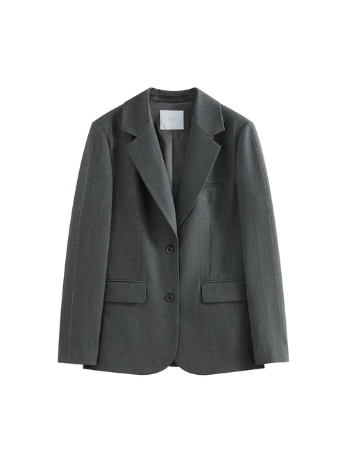 Fsle rosa cinza elegante estilo casual blazer jaqueta para mulher 2025 primavera novo design versátil streetwear chique outfits 25fs11224