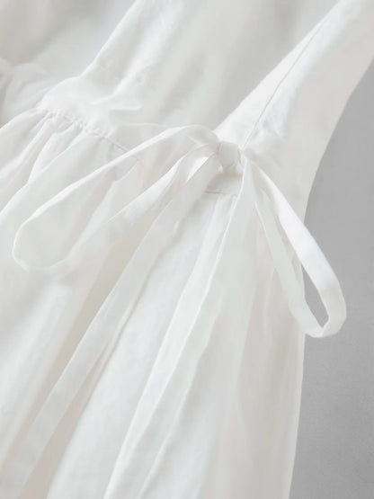 Vestido Midi Algodão Off Shoulder Helena Pure