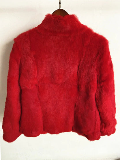 Casaco Feminino de Pele de Coelho Fancy Margaux