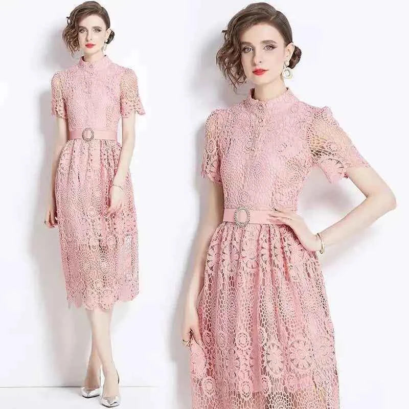 Vestido de Renda Feminino Amélie Blanc — Midi Bordado (Cópia)