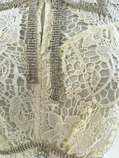 Vestido de Renda Longo Bordado Feminino Isadora