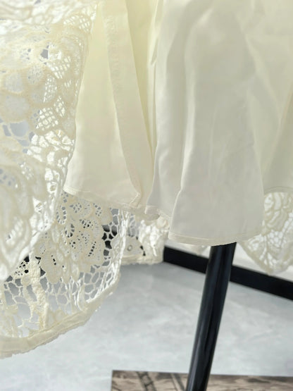 Vestido de Renda Longo Bordado Feminino Isadora