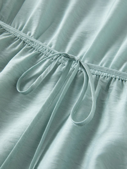 Dushu plus size feminino francês decote quadrado lado plissado elegante ancora vestido vermelho-2520 verão novos vestidos 25ds82788