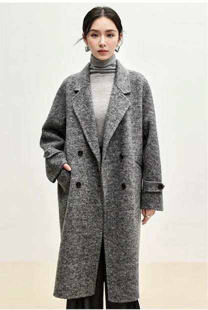 Casaco de Lã Longo Feminino Charlotte – Elegância Atemporal para Dias Frios