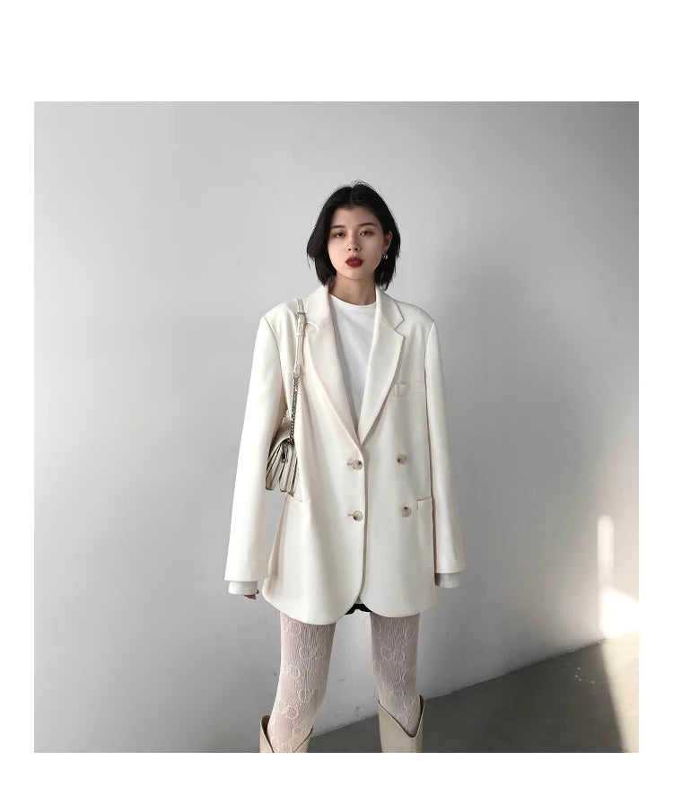 CHIC VEN-Blazer de manga comprida feminino, casacos coreanos casuais, monocromáticos, roupas de escritório com todos os fósforos, moda elegante, primavera, outono, 2023