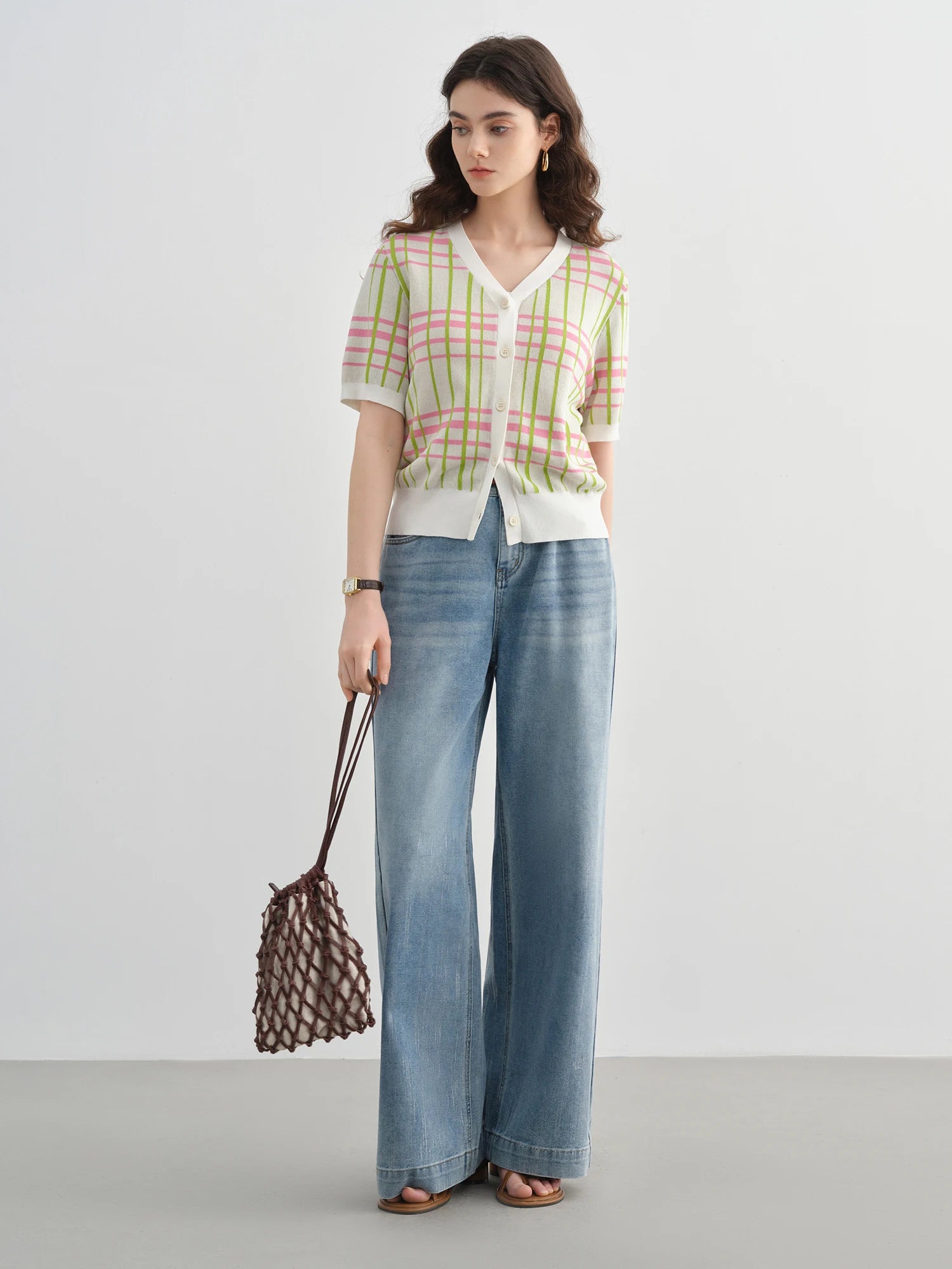 Dushu 2025 verão plus size galaxy meteor jeans de cintura alta prata-em relevo calças jeans de perna larga 25ds82056