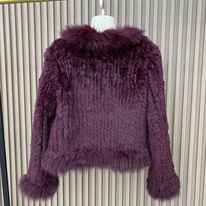 2025 nueva moda abrigos de piel de conejo Natural tejidos nuevas chaquetas de piel de zorro Real ropa de mujer de lujo prendas de vestir