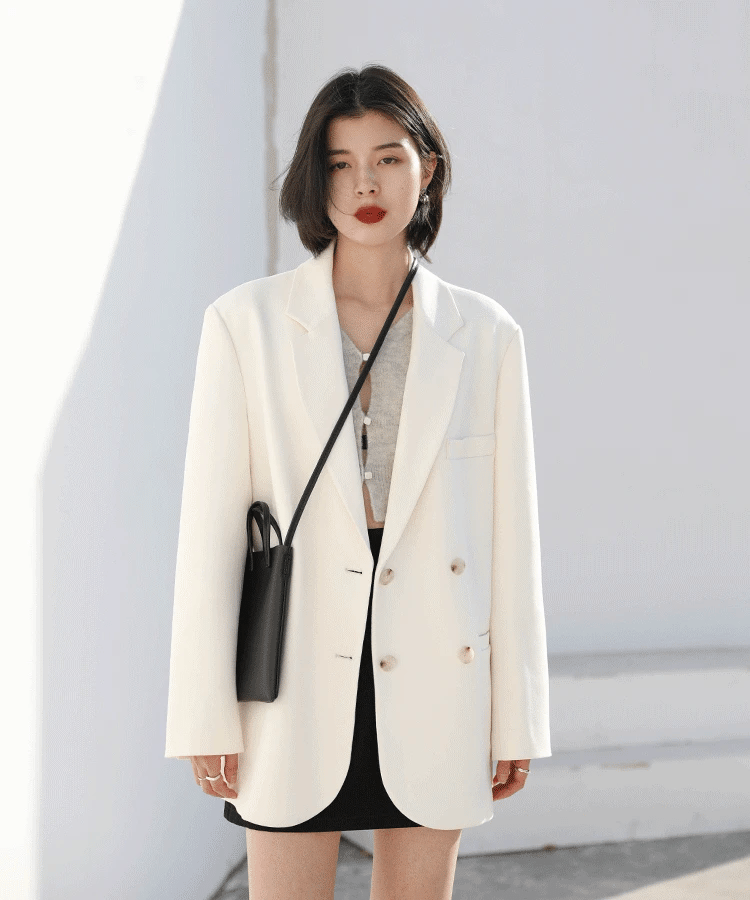 CHIC VEN-Blazer de manga comprida feminino, casacos coreanos casuais, monocromáticos, roupas de escritório com todos os fósforos, moda elegante, primavera, outono, 2023