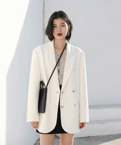 CHIC VEN-Blazer de manga comprida feminino, casacos coreanos casuais, monocromáticos, roupas de escritório com todos os fósforos, moda elegante, primavera, outono, 2023