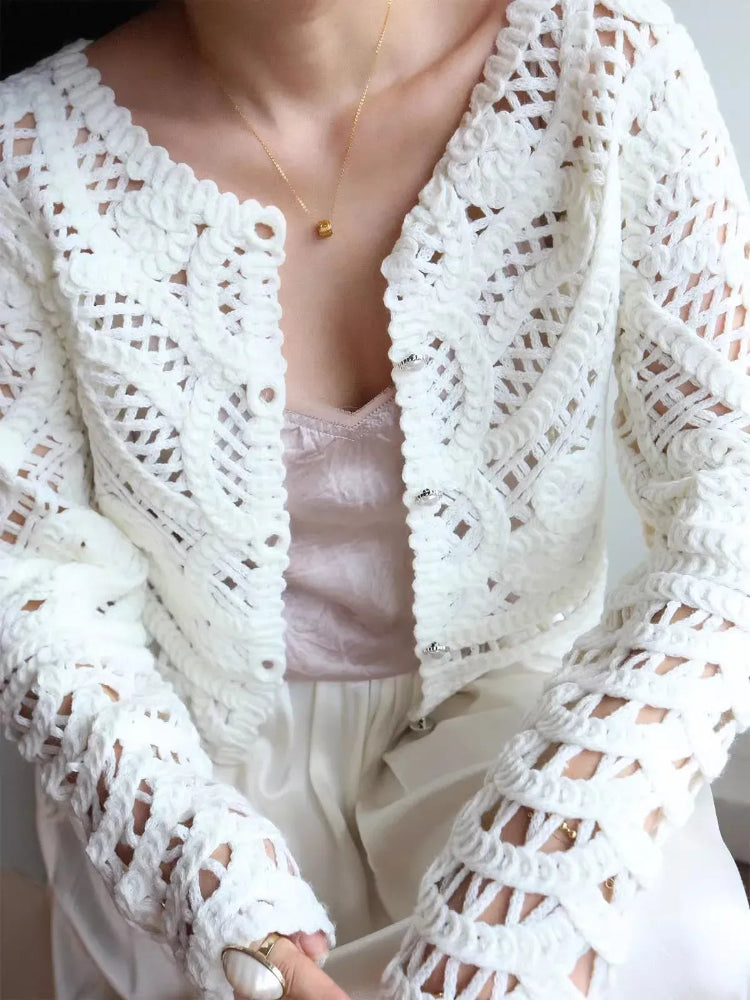 Cardigan de Crochê Feminino Íris