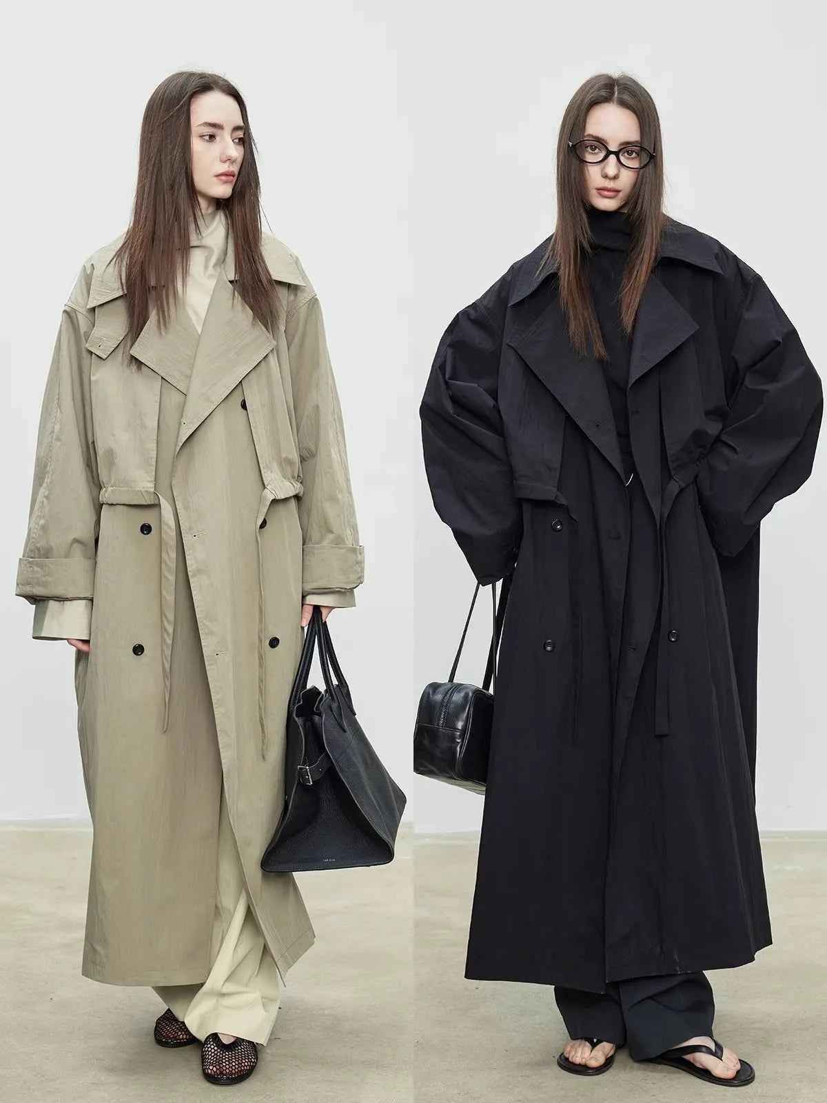 Trench Coat Cáqui Oversized Feminino — Elegância Atemporal