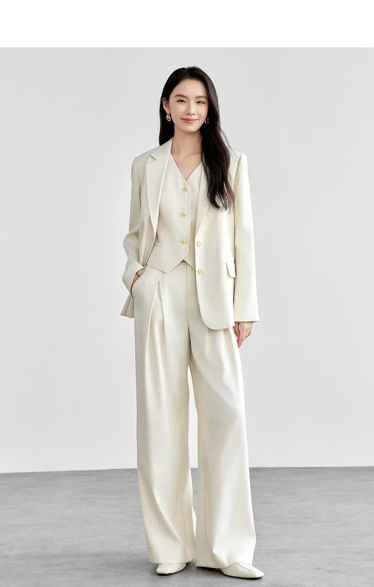 Sentubila blazers de linho reto para mulher 2025 primavera sólida senhora do escritório workwear entalhado único breasted outerwear 151x58179