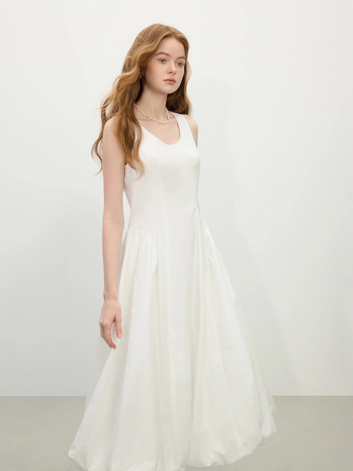 Fsle 【dois comprimentos】sweety feminino vestidos longos para mulheres 2025 primavera verão novo sem mangas bud chique colete vestido 25fs11302 25fs11030