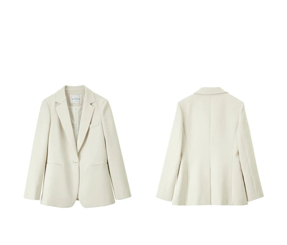 Sentubila sólida blazer senhora do escritório profissional novo único botão de trabalho em linha reta terno jaqueta blazer para mulher 123x43564