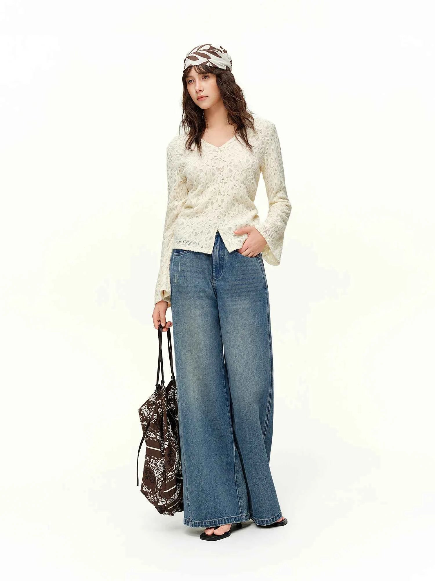 Blusa Elegante Feminina Texturizada com Renda Camille