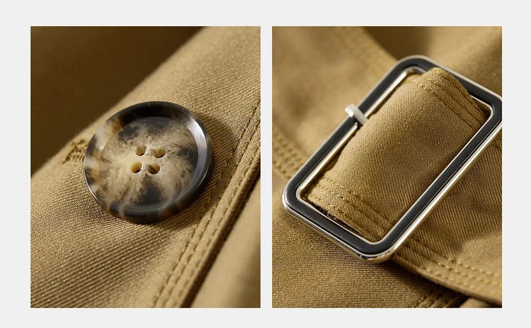 Sentubila-Elegante Trench Coat Longo Feminino, Blusão Solto, Jaqueta Traseiro Duplo, Casacos, Inverno, Outono, 123F42871