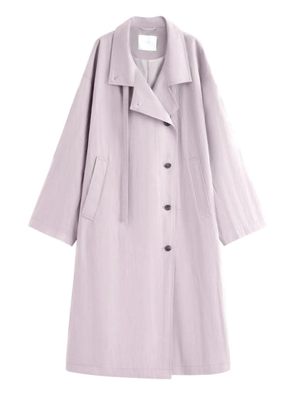 Trench Coat Feminino Camille — Oversized Clássico para Meia-Estação