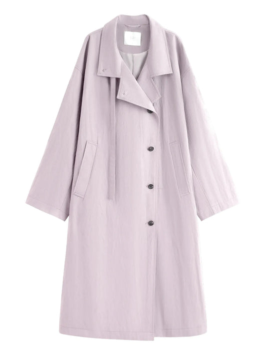 Trench Coat Feminino Camille — Oversized Clássico para Meia-Estação