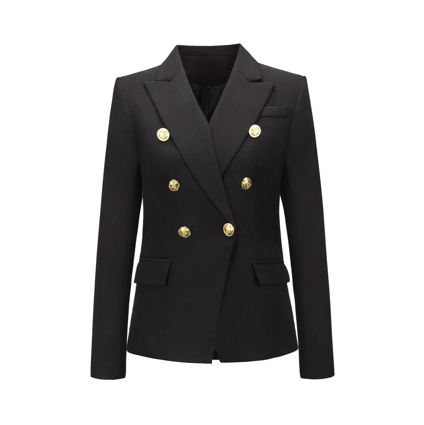 Blazer Feminino Majestic Gold – Alfaiataria com Botões Dourados
