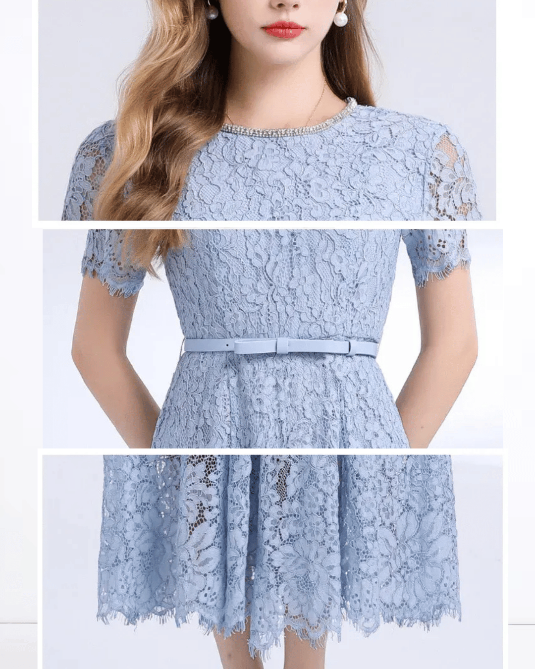 Vestido de Renda Midi Elegante Valentina Rubra