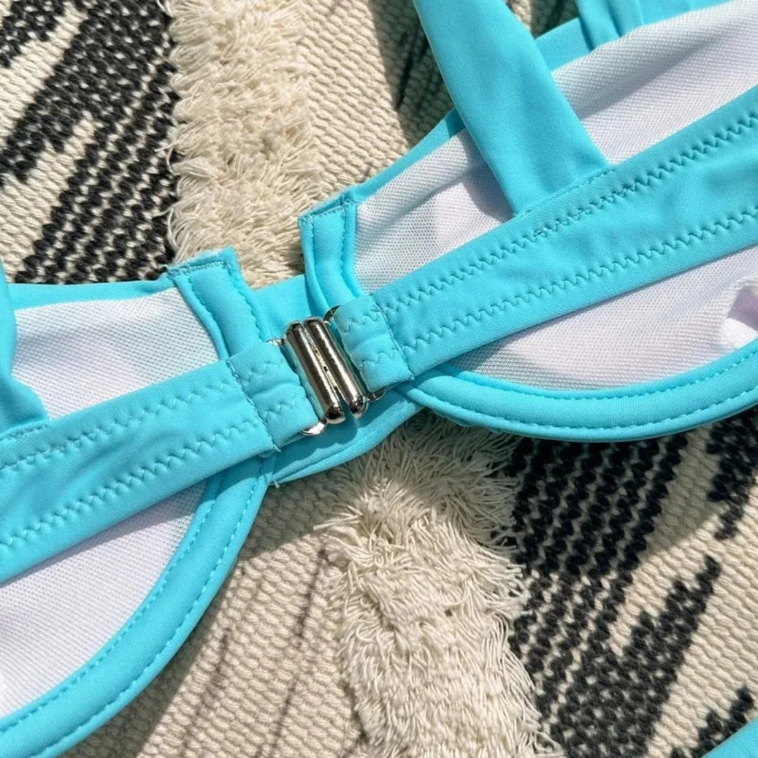 Biquíni Meia-Taça Azul Caribe