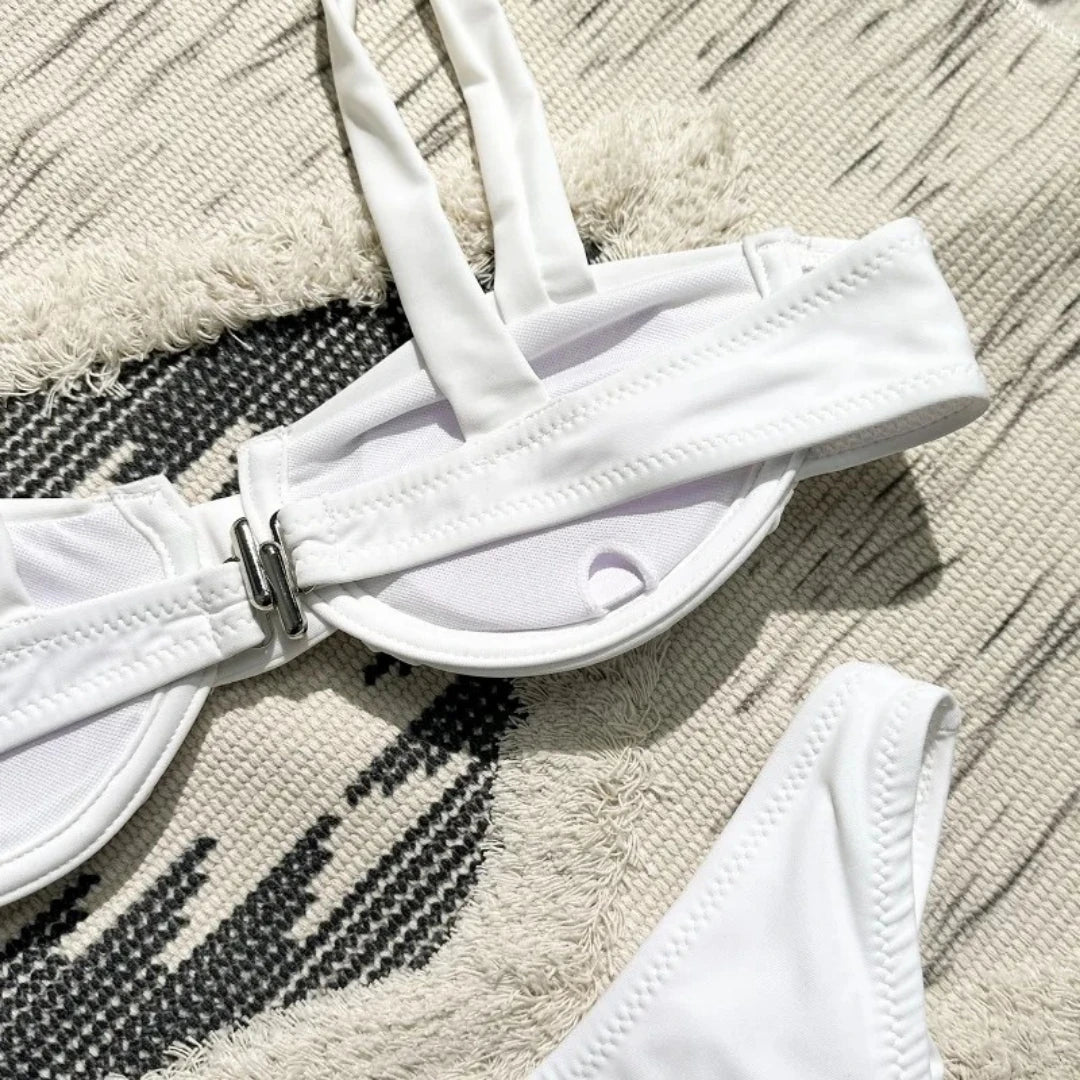 Biquíni Meia-Taça Branco Neve