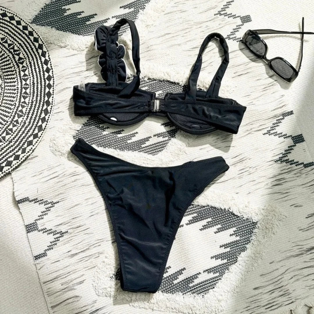 Biquíni Meia-Taça Preto Ébano