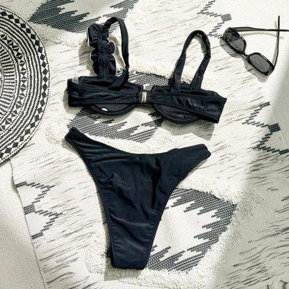 Biquíni Meia-Taça Preto Ébano