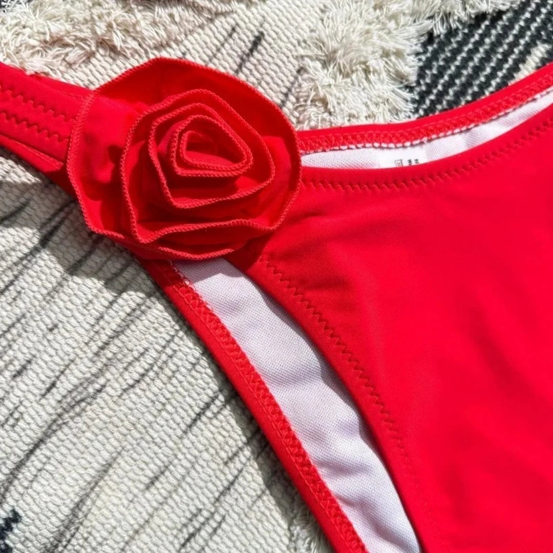 Biquíni Meia-Taça Vermelho Rosé