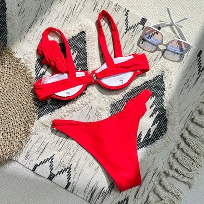 Biquíni Meia-Taça Vermelho Rosé